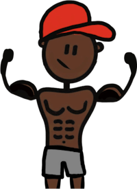 a cartoon black man flexing his muscles